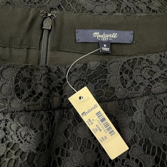 MADEWELL 1937 Women's Black Lace Assymetrical Skirt - Size 6 - NWT - Picture 5 of 5